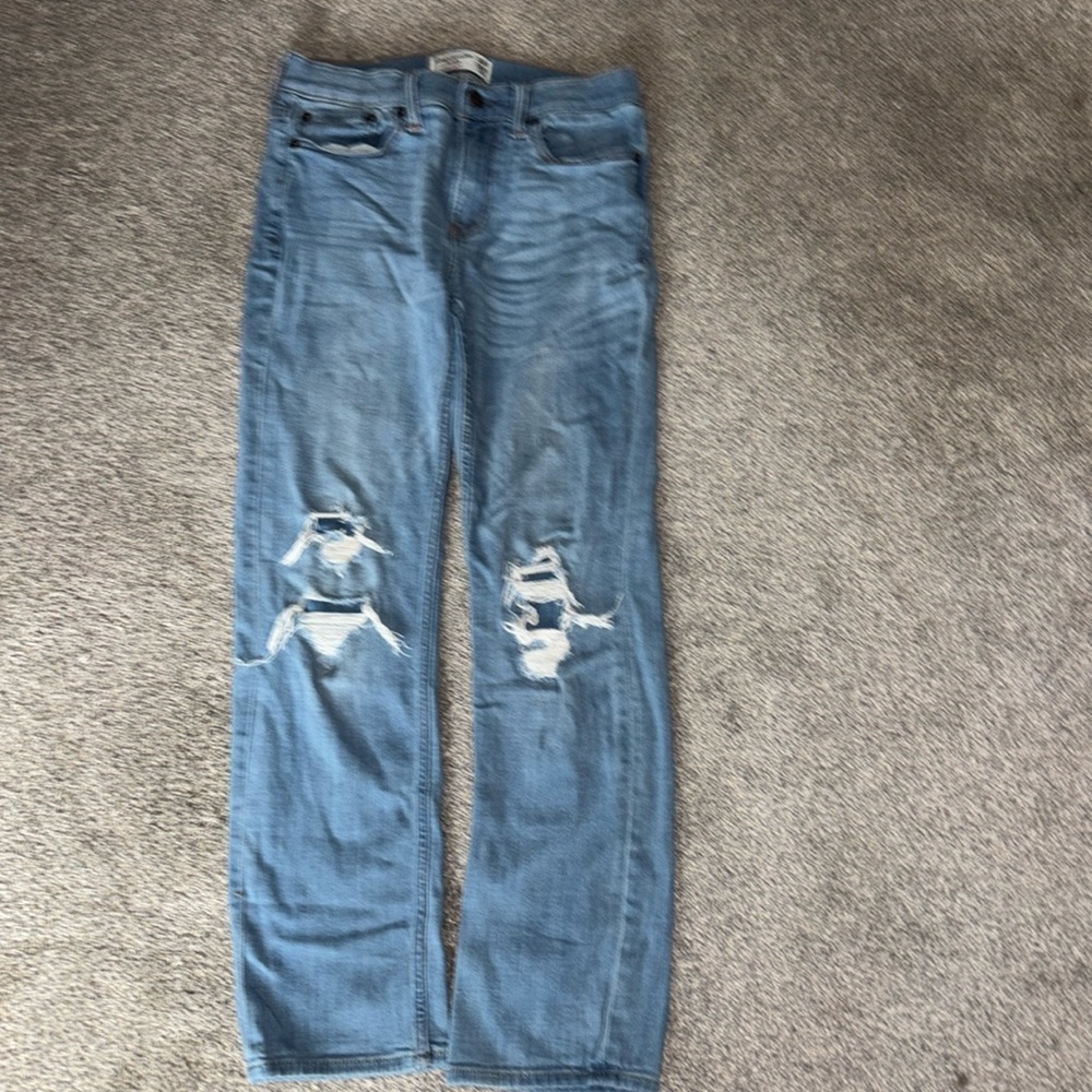 Boys  Abercrombie Blue Distressed Jeans
